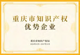 重庆市知识产权优势企业证书